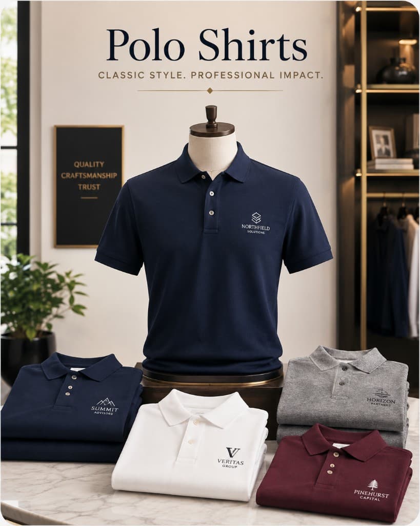Embroidered and printed polo shirts for Cambridge staff uniforms